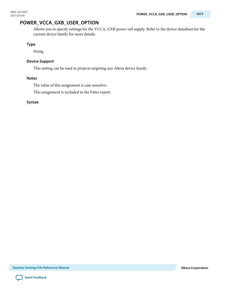 Power_vcca_gxb_user_option | Altera Quartus II Settings File User Manual | Page 1017 / 1344