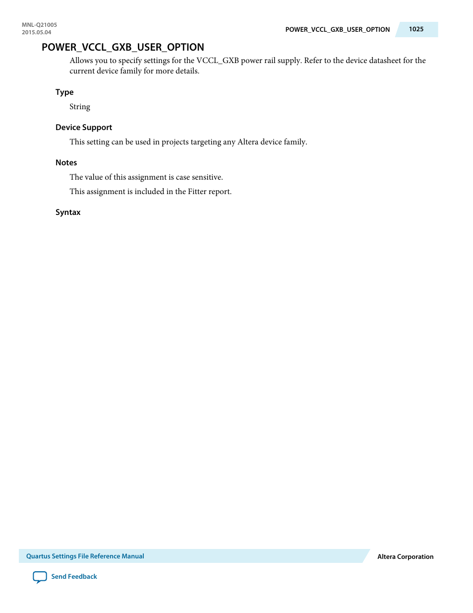 Power_vccl_gxb_user_option | Altera Quartus II Settings File User Manual | Page 1025 / 1344