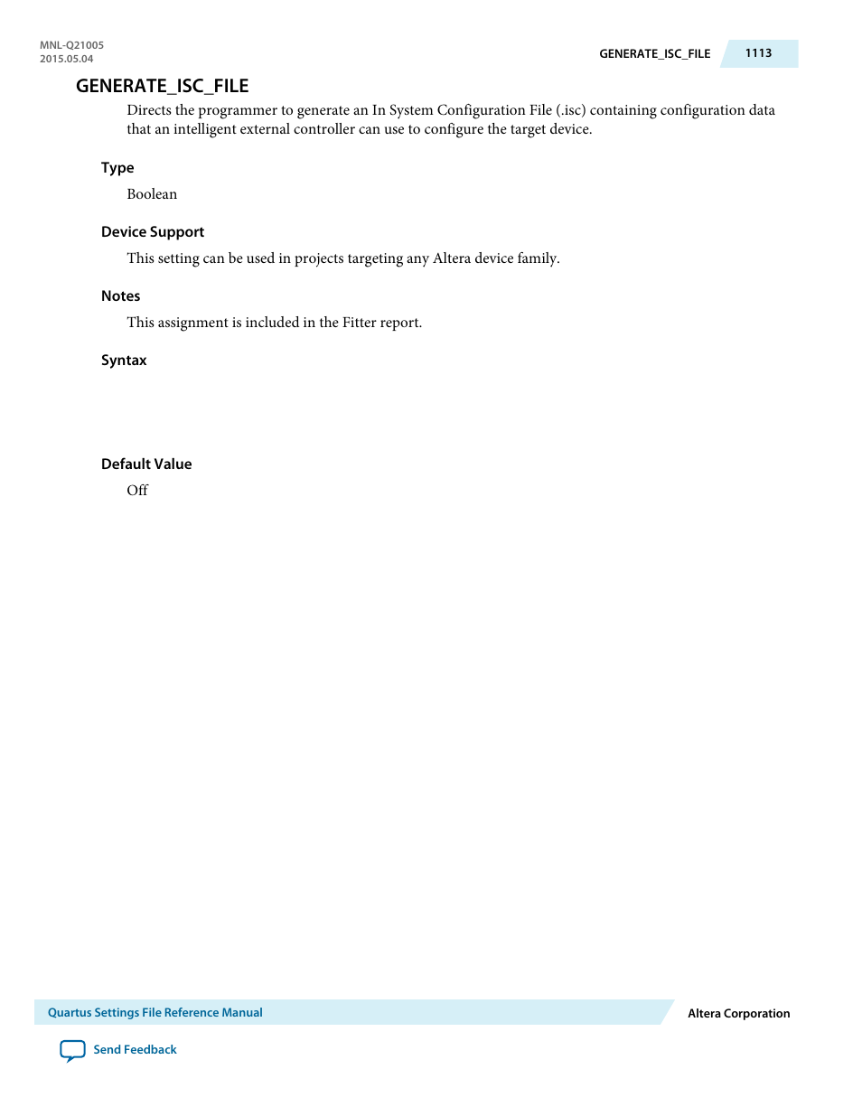 Generate_isc_file | Altera Quartus II Settings File User Manual | Page 1113 / 1344