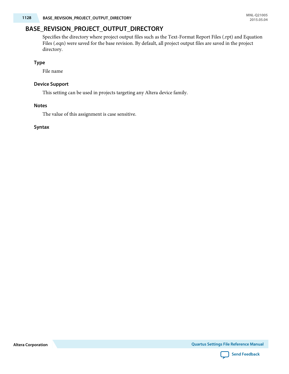 Base_revision_project_output_directory | Altera Quartus II Settings File User Manual | Page 1128 / 1344