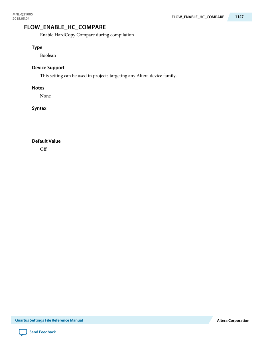 Flow_enable_hc_compare | Altera Quartus II Settings File User Manual | Page 1147 / 1344