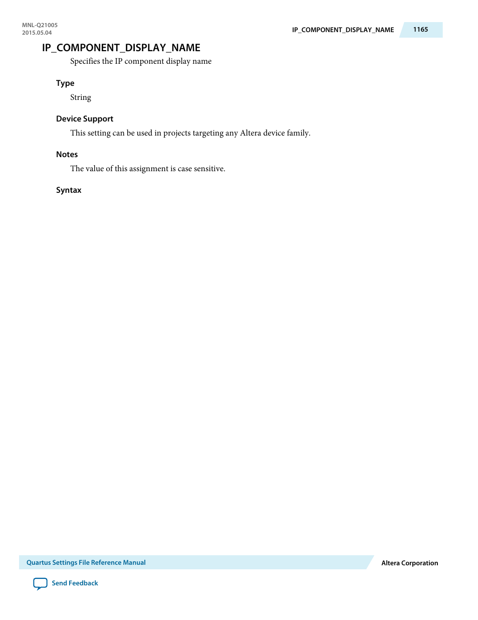 Ip_component_display_name | Altera Quartus II Settings File User Manual | Page 1165 / 1344