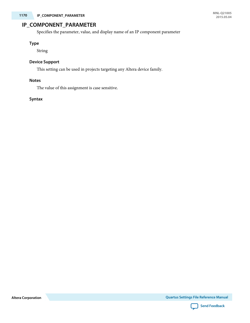 Ip_component_parameter | Altera Quartus II Settings File User Manual | Page 1170 / 1344