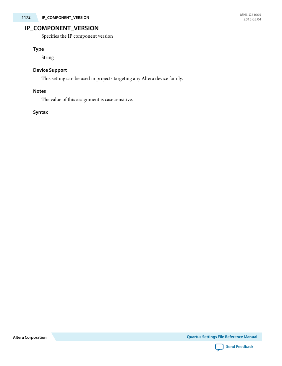Ip_component_version | Altera Quartus II Settings File User Manual | Page 1172 / 1344