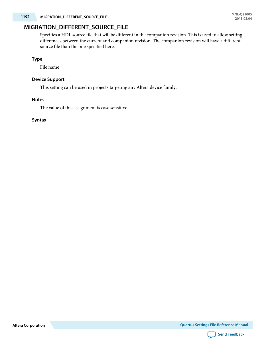Migration_different_source_file | Altera Quartus II Settings File User Manual | Page 1192 / 1344