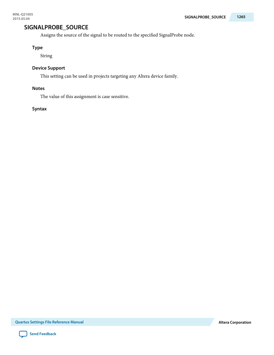 Signalprobe_source | Altera Quartus II Settings File User Manual | Page 1265 / 1344