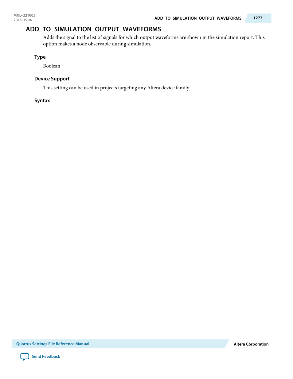 Add_to_simulation_output_waveforms | Altera Quartus II Settings File User Manual | Page 1273 / 1344
