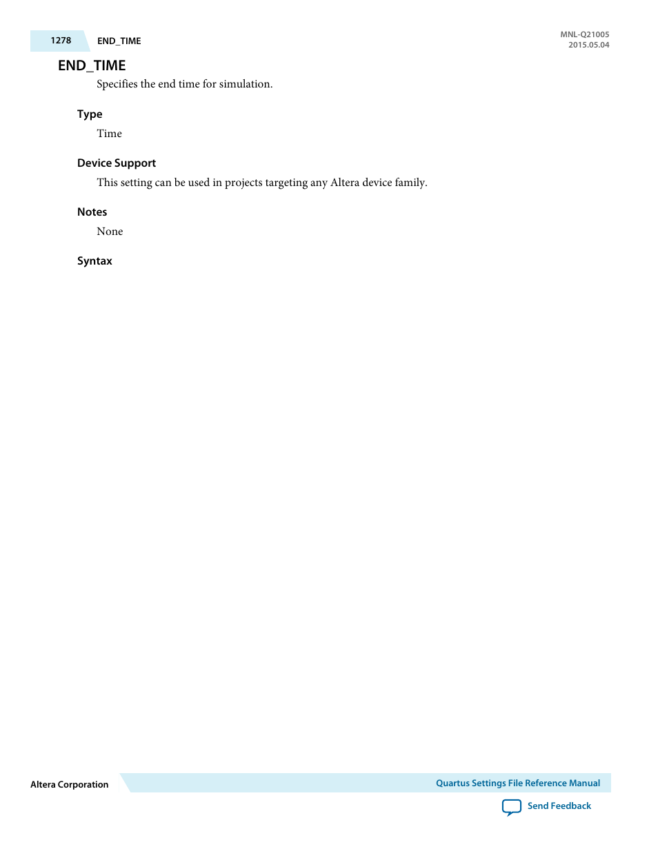 End_time | Altera Quartus II Settings File User Manual | Page 1278 / 1344