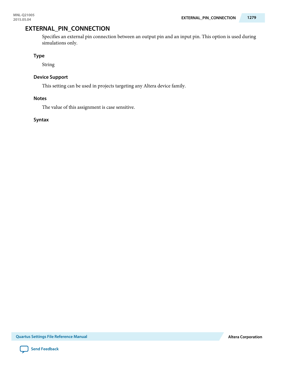 External_pin_connection | Altera Quartus II Settings File User Manual | Page 1279 / 1344