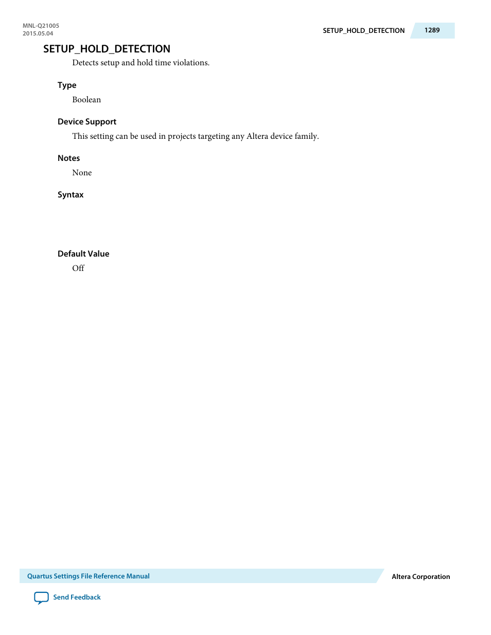 Setup_hold_detection | Altera Quartus II Settings File User Manual | Page 1289 / 1344