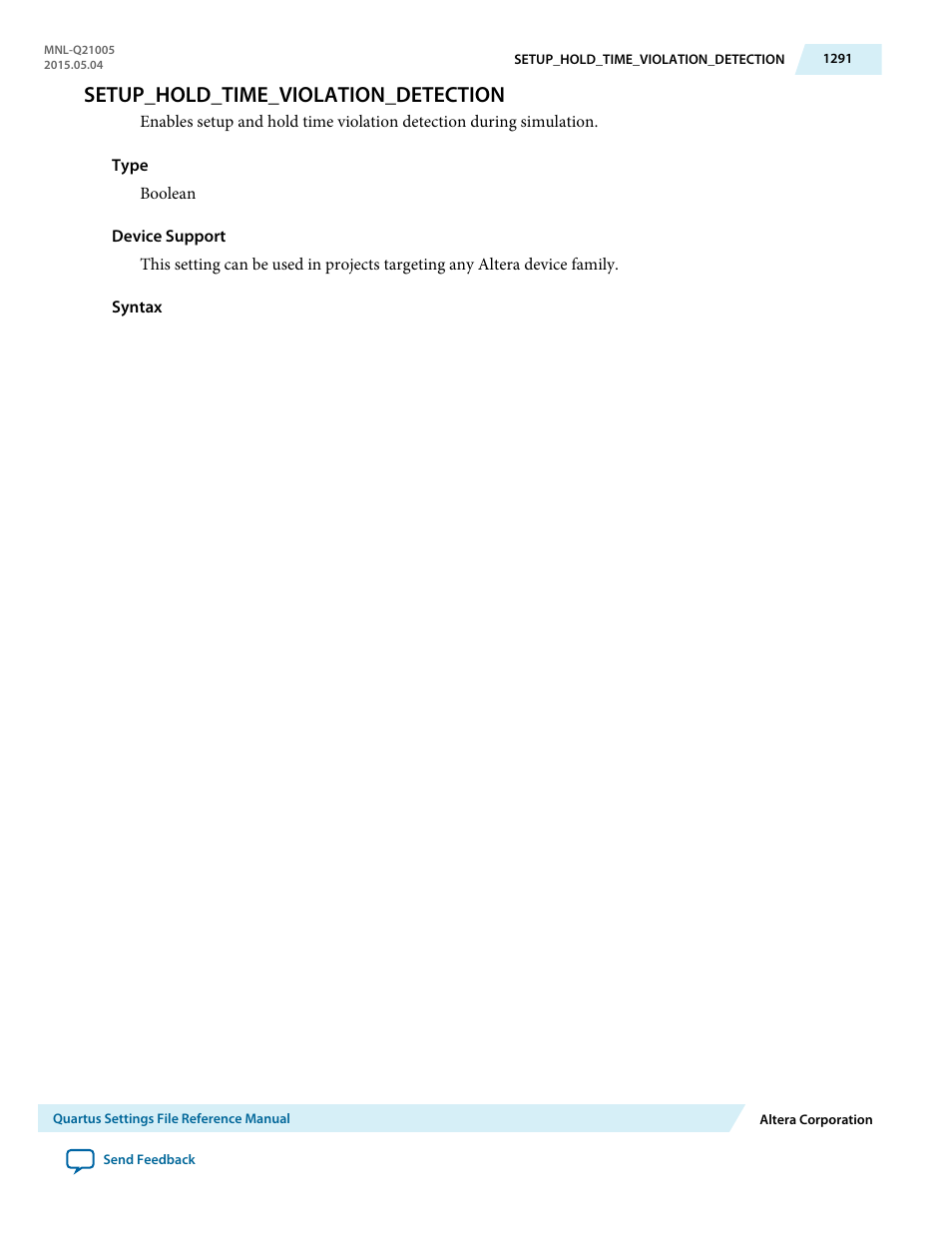 Setup_hold_time_violation_detection | Altera Quartus II Settings File User Manual | Page 1291 / 1344