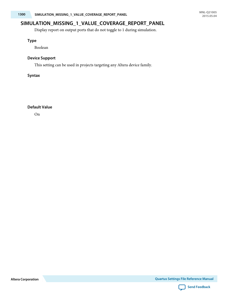 Simulation_missing_1_value_coverage_report_panel | Altera Quartus II Settings File User Manual | Page 1300 / 1344