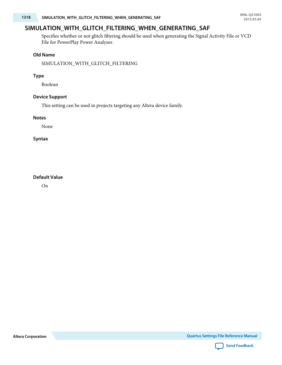 Altera Quartus II Settings File User Manual | Page 1318 / 1344