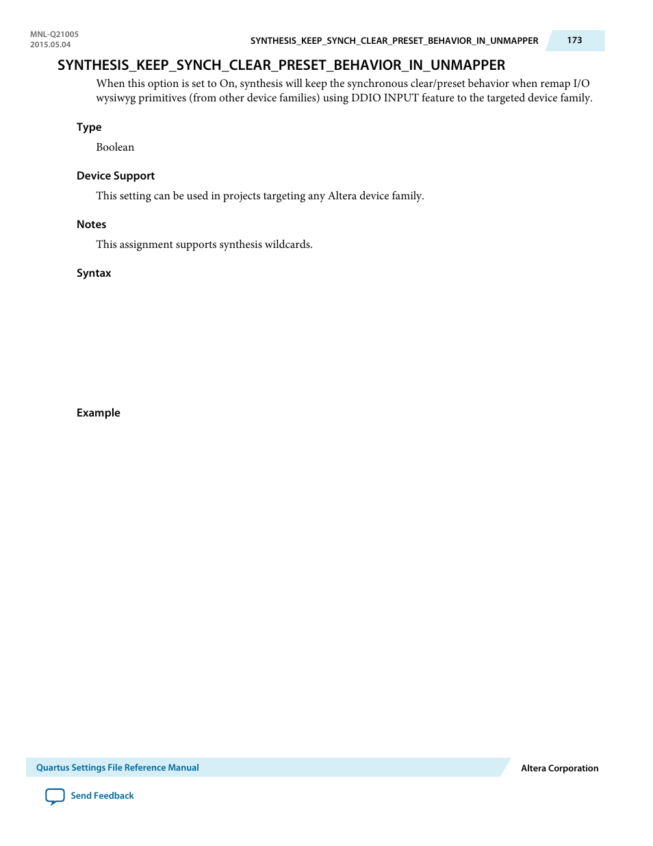 Altera Quartus II Settings File User Manual | Page 173 / 1344