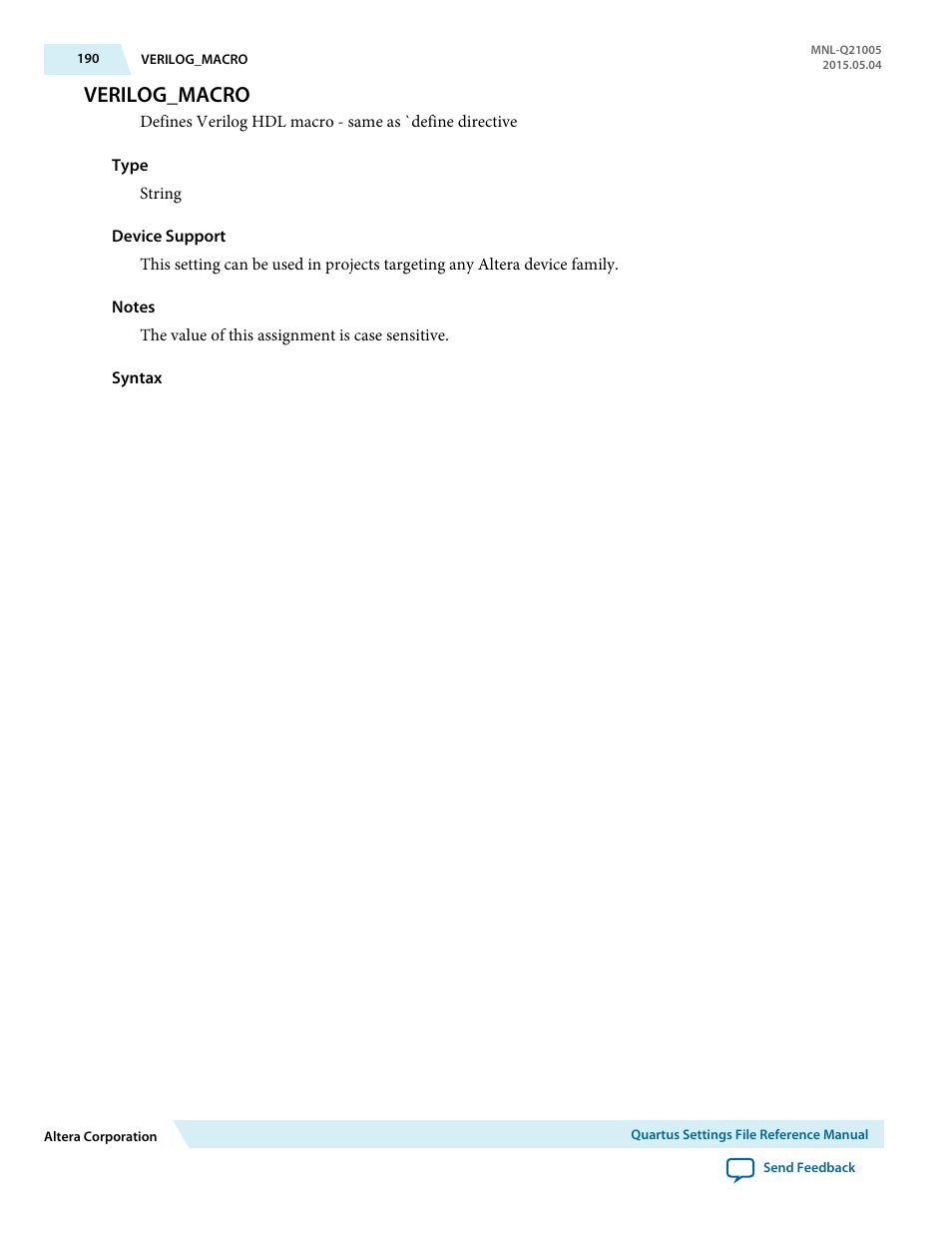Verilog_macro | Altera Quartus II Settings File User Manual | Page 190 / 1344