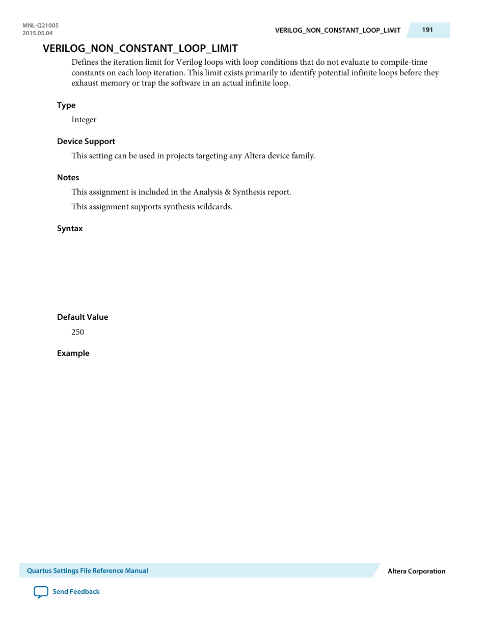 Verilog_non_constant_loop_limit | Altera Quartus II Settings File User Manual | Page 191 / 1344