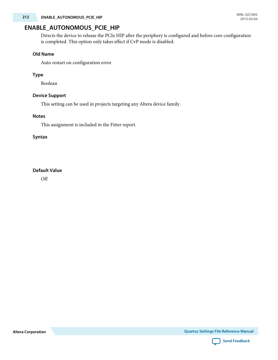 Enable_autonomous_pcie_hip | Altera Quartus II Settings File User Manual | Page 212 / 1344