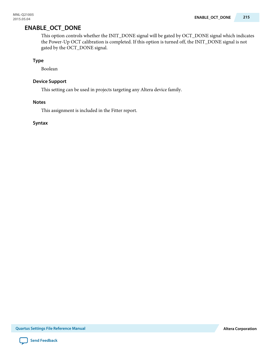 Enable_oct_done | Altera Quartus II Settings File User Manual | Page 215 / 1344