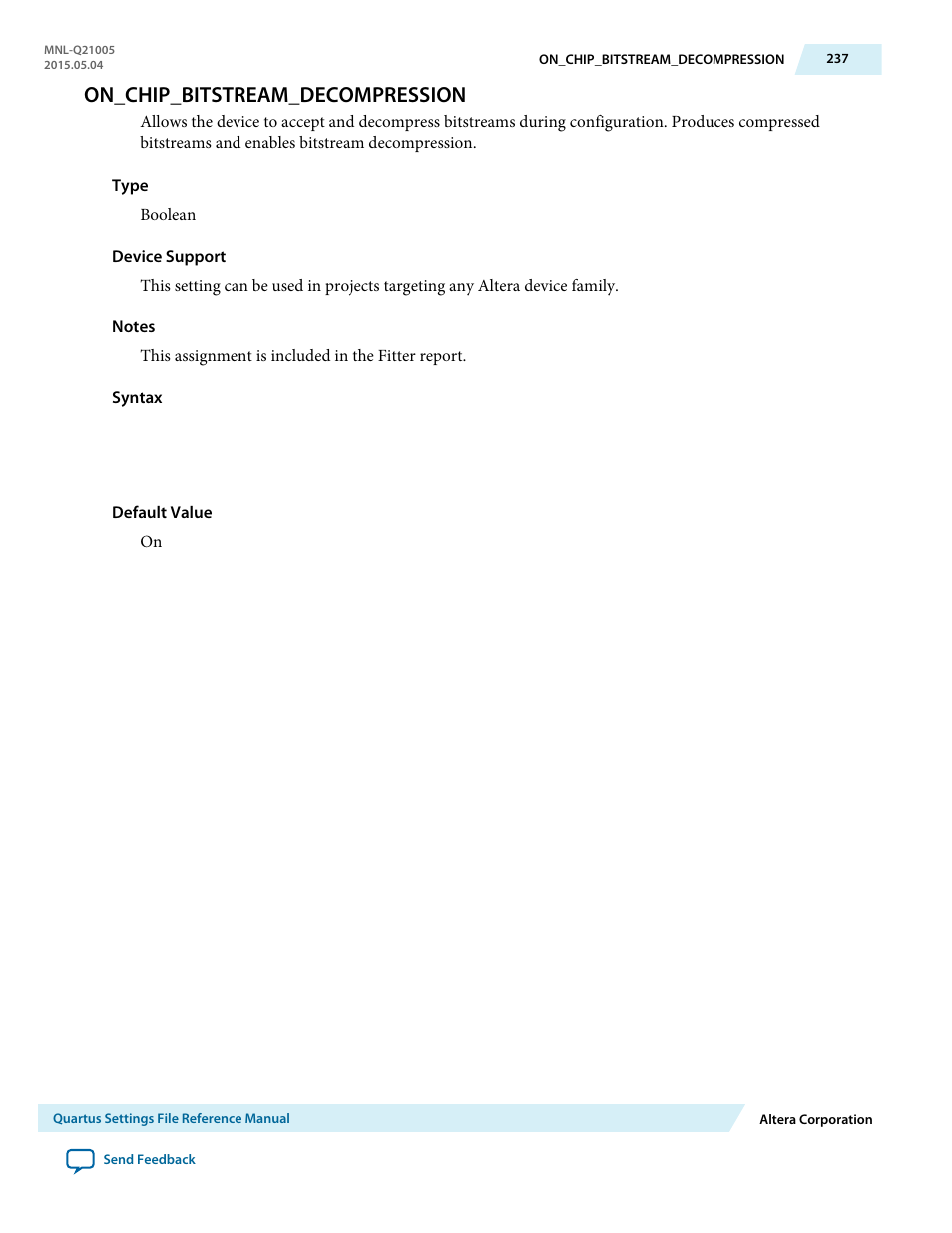 On_chip_bitstream_decompression | Altera Quartus II Settings File User Manual | Page 237 / 1344