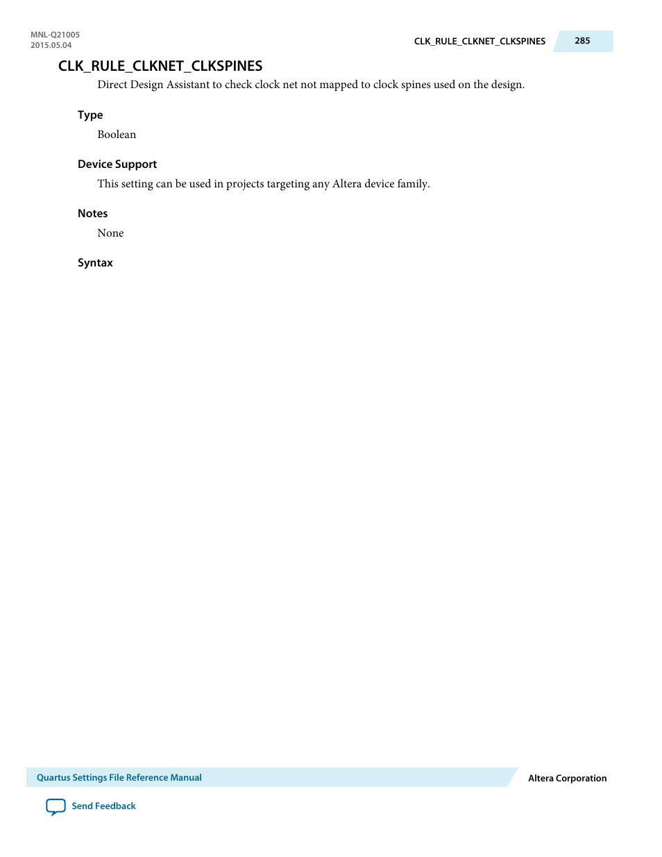 Clk_rule_clknet_clkspines | Altera Quartus II Settings File User Manual | Page 285 / 1344