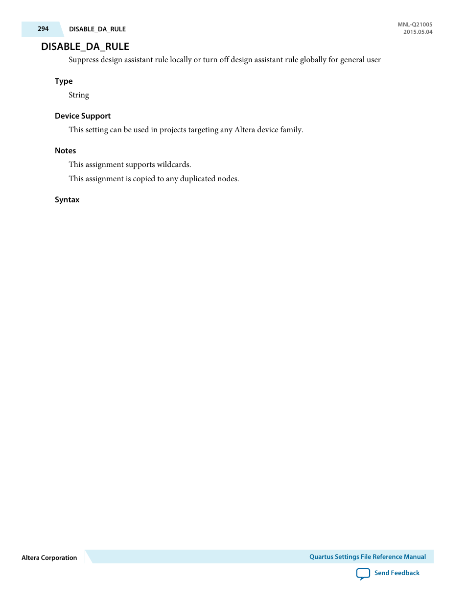 Disable_da_rule | Altera Quartus II Settings File User Manual | Page 294 / 1344