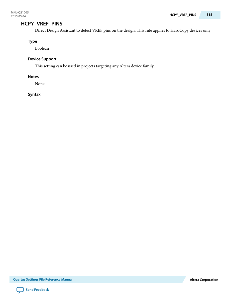 Hcpy_vref_pins | Altera Quartus II Settings File User Manual | Page 315 / 1344