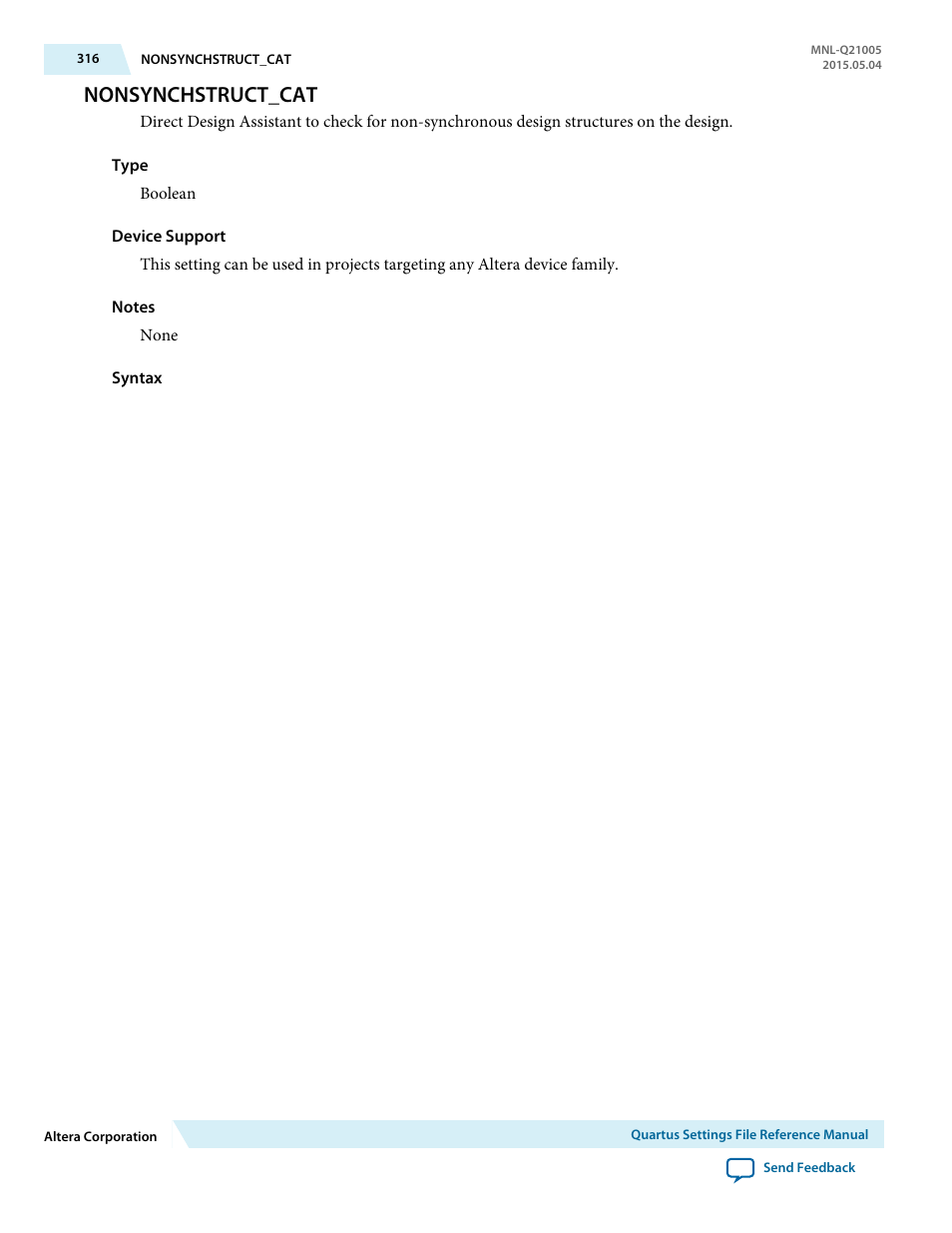 Nonsynchstruct_cat | Altera Quartus II Settings File User Manual | Page 316 / 1344