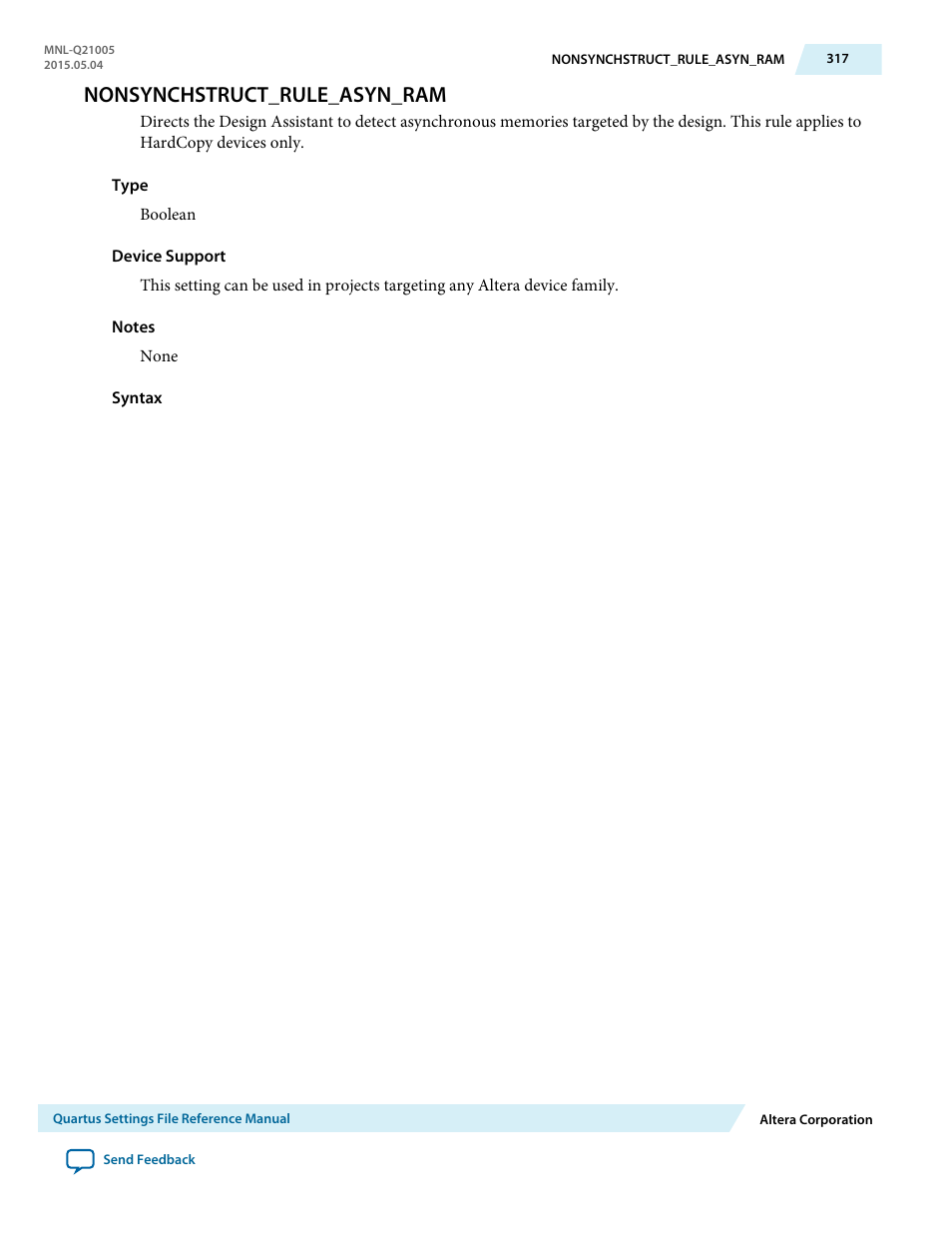 Nonsynchstruct_rule_asyn_ram | Altera Quartus II Settings File User Manual | Page 317 / 1344