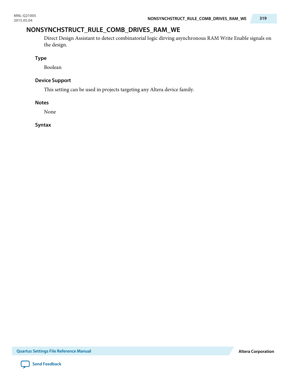 Nonsynchstruct_rule_comb_drives_ram_we | Altera Quartus II Settings File User Manual | Page 319 / 1344