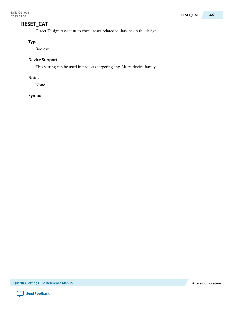 Reset_cat | Altera Quartus II Settings File User Manual | Page 327 / 1344