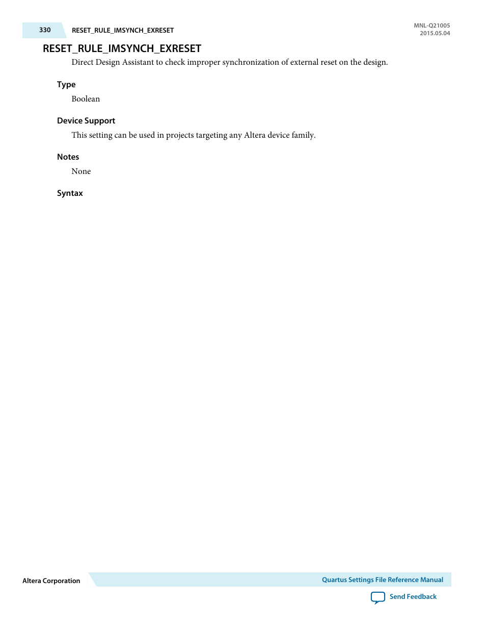 Reset_rule_imsynch_exreset | Altera Quartus II Settings File User Manual | Page 330 / 1344