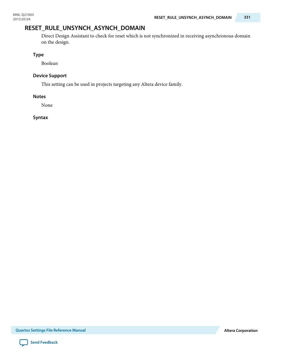 Reset_rule_unsynch_asynch_domain | Altera Quartus II Settings File User Manual | Page 331 / 1344