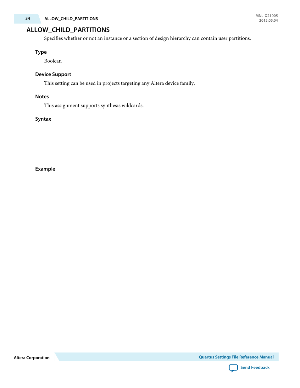 Allow_child_partitions | Altera Quartus II Settings File User Manual | Page 34 / 1344