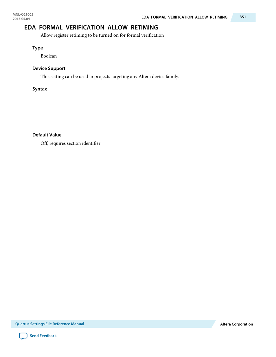 Eda_formal_verification_allow_retiming | Altera Quartus II Settings File User Manual | Page 351 / 1344
