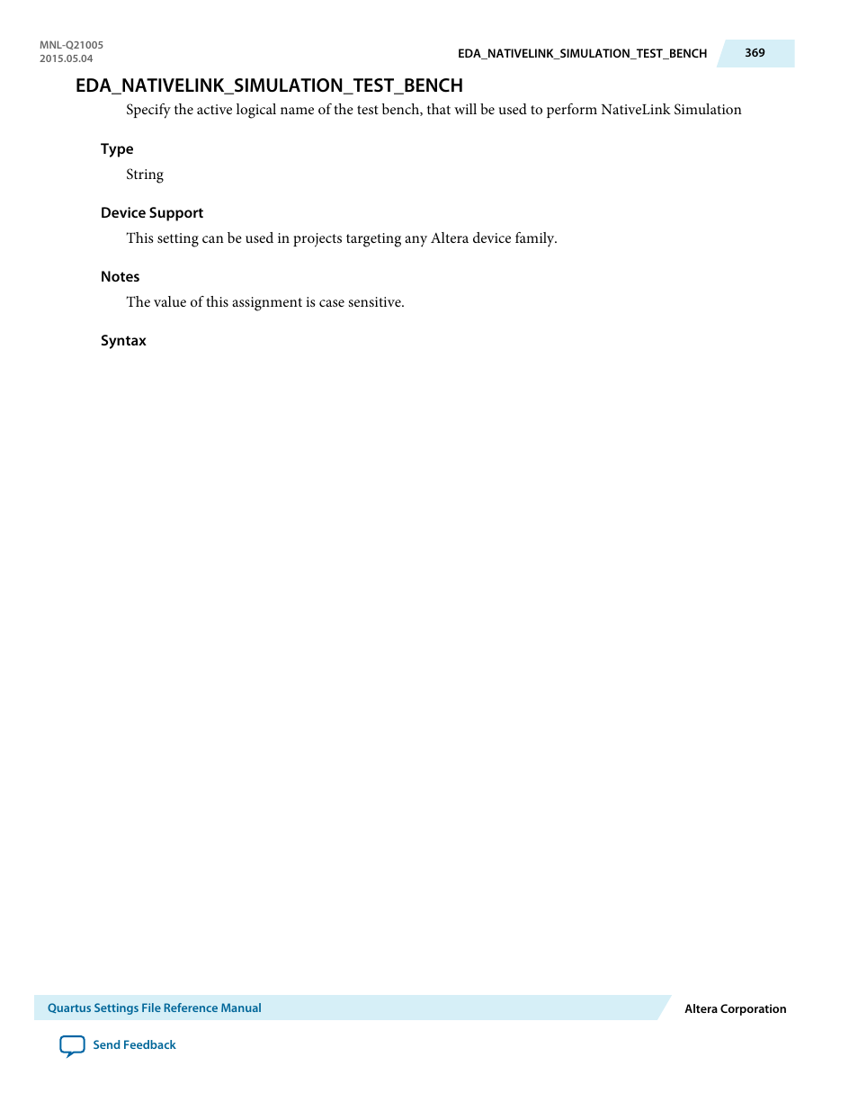 Eda_nativelink_simulation_test_bench | Altera Quartus II Settings File User Manual | Page 369 / 1344