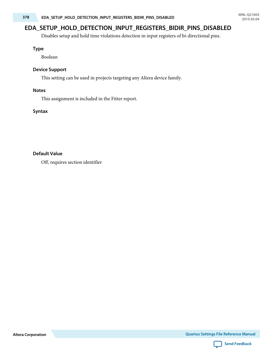 Altera Quartus II Settings File User Manual | Page 378 / 1344