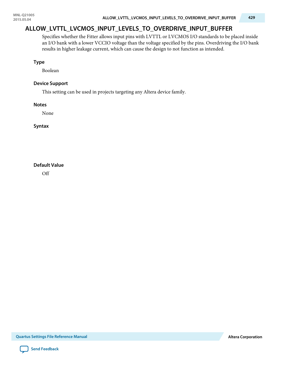 Altera Quartus II Settings File User Manual | Page 429 / 1344
