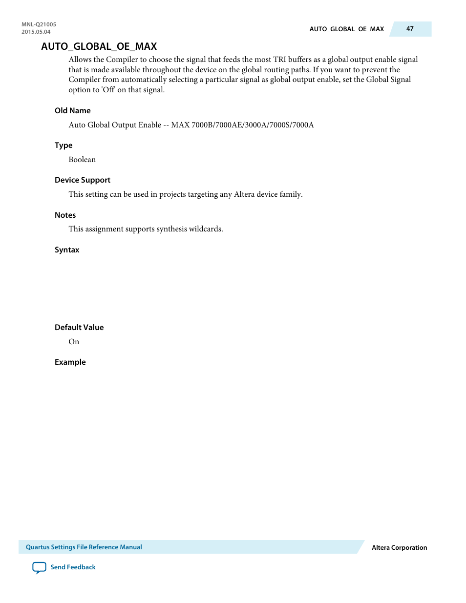 Auto_global_oe_max | Altera Quartus II Settings File User Manual | Page 47 / 1344