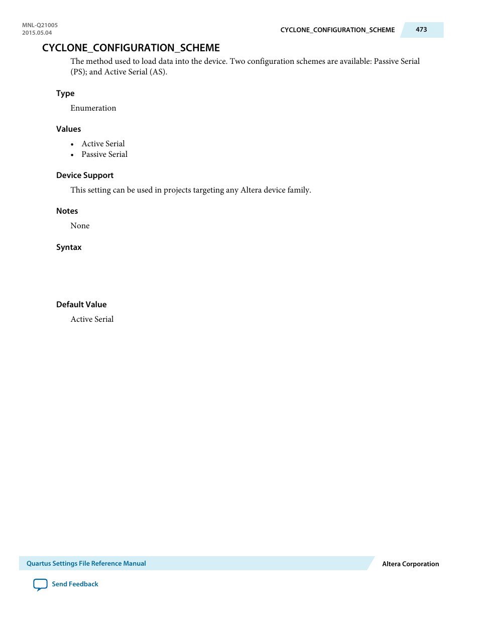 Cyclone_configuration_scheme | Altera Quartus II Settings File User Manual | Page 473 / 1344