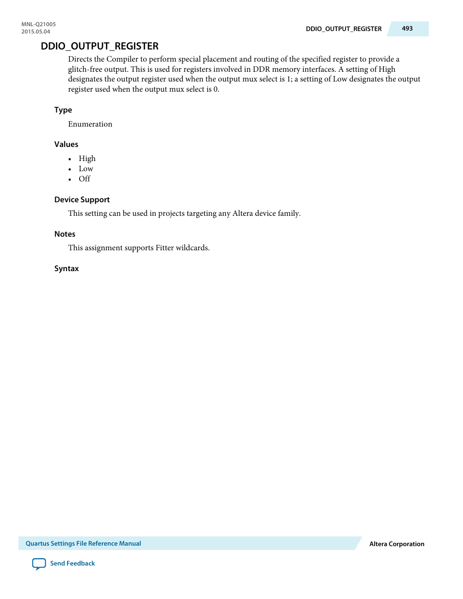 Ddio_output_register | Altera Quartus II Settings File User Manual | Page 493 / 1344