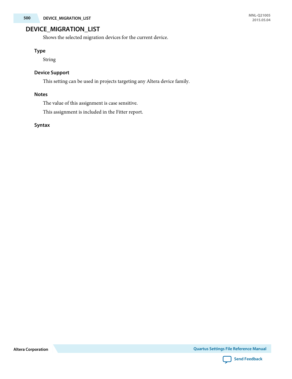 Device_migration_list | Altera Quartus II Settings File User Manual | Page 500 / 1344