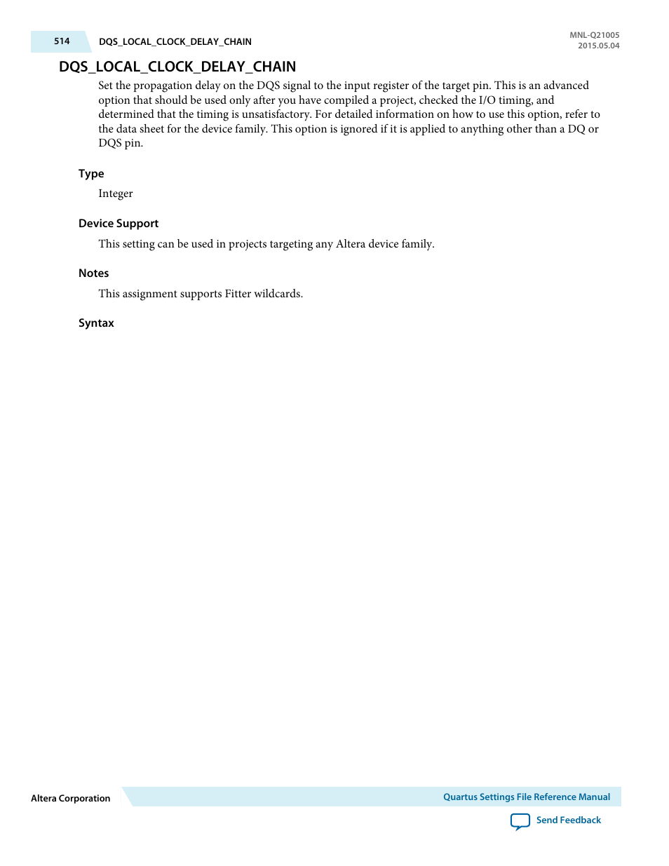 Dqs_local_clock_delay_chain | Altera Quartus II Settings File User Manual | Page 514 / 1344