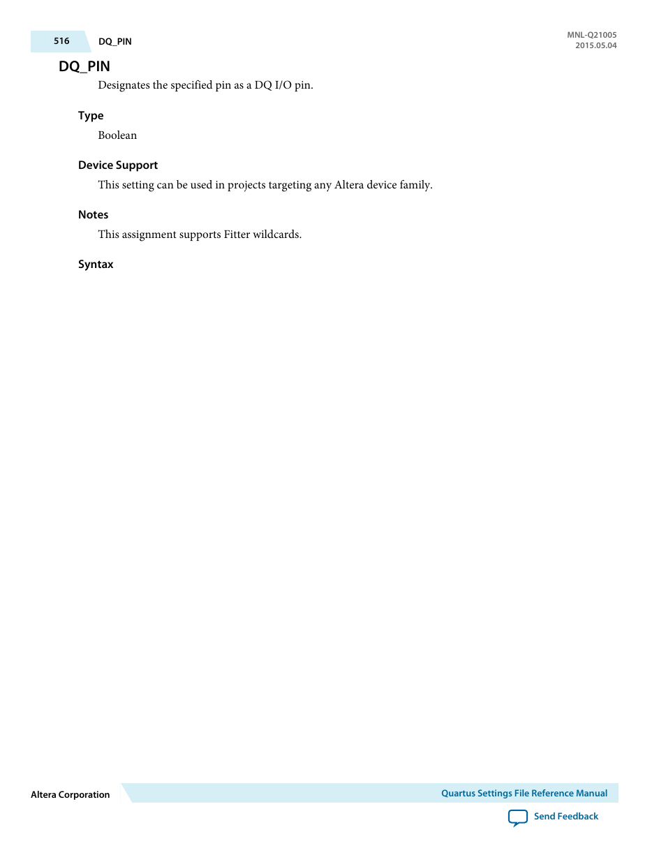 Dq_pin | Altera Quartus II Settings File User Manual | Page 516 / 1344
