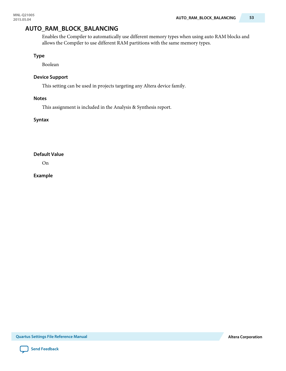 Auto_ram_block_balancing | Altera Quartus II Settings File User Manual | Page 53 / 1344