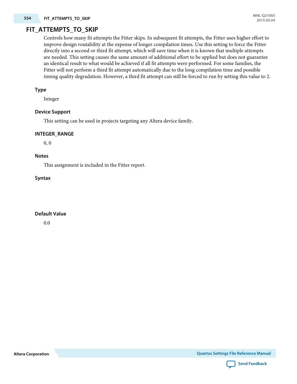 Fit_attempts_to_skip | Altera Quartus II Settings File User Manual | Page 554 / 1344