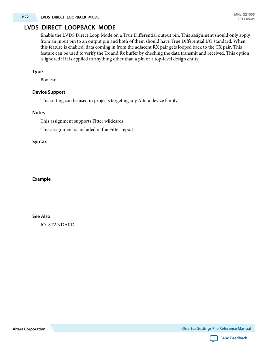 Lvds_direct_loopback_mode | Altera Quartus II Settings File User Manual | Page 622 / 1344