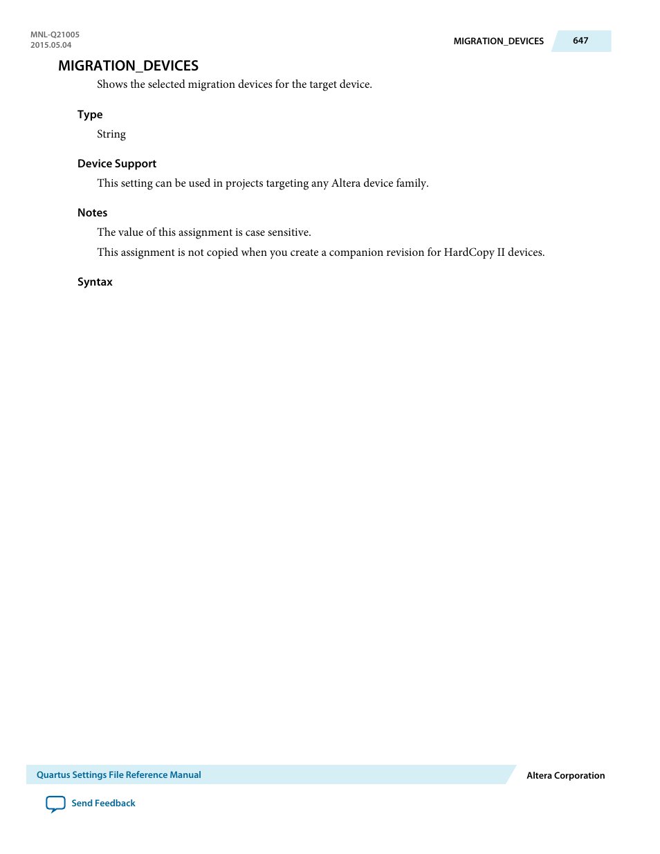 Migration_devices | Altera Quartus II Settings File User Manual | Page 647 / 1344