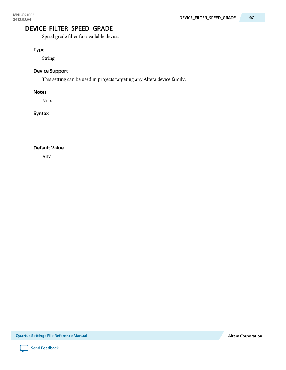Device_filter_speed_grade | Altera Quartus II Settings File User Manual | Page 67 / 1344