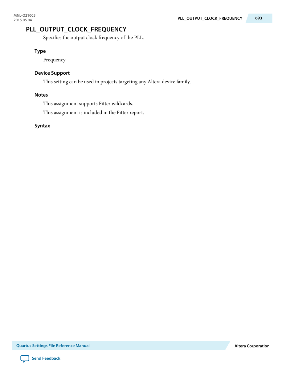 Pll_output_clock_frequency | Altera Quartus II Settings File User Manual | Page 693 / 1344