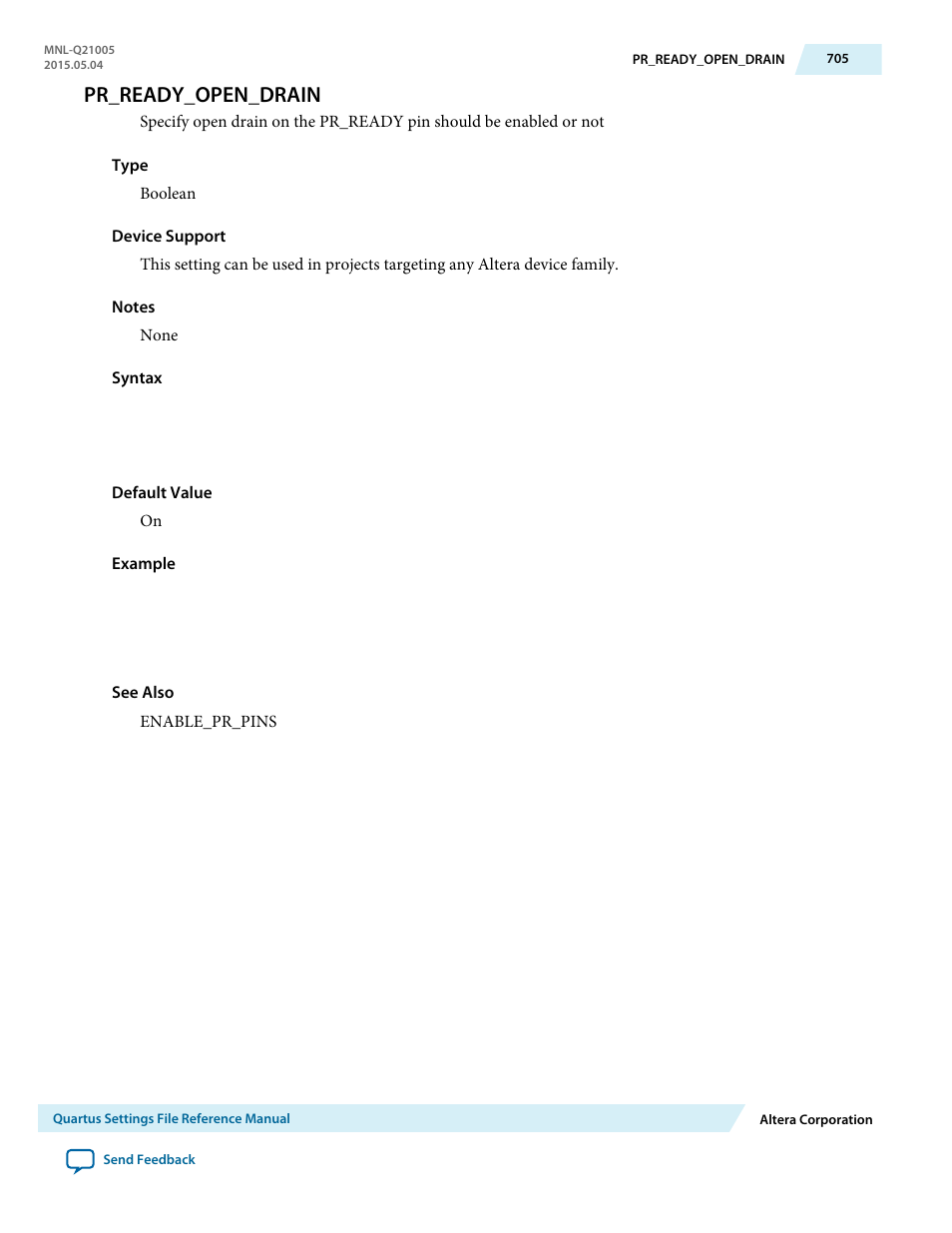 Pr_ready_open_drain | Altera Quartus II Settings File User Manual | Page 705 / 1344